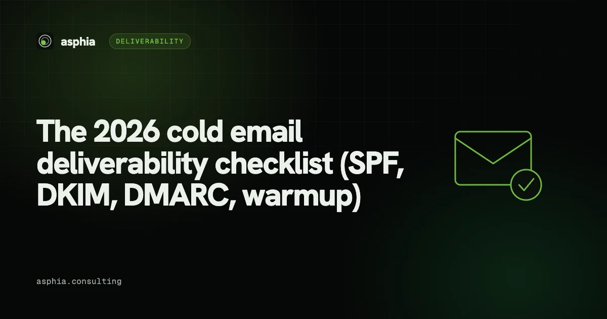 The 2026 cold email deliverability checklist (SPF, DKIM, DMARC, warmup)