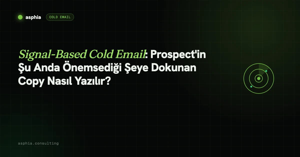 Signal-Based Cold Email: Prospect'in Şu Anda Önemsediği Şeye Dokunan Copy Nasıl Yazılır?