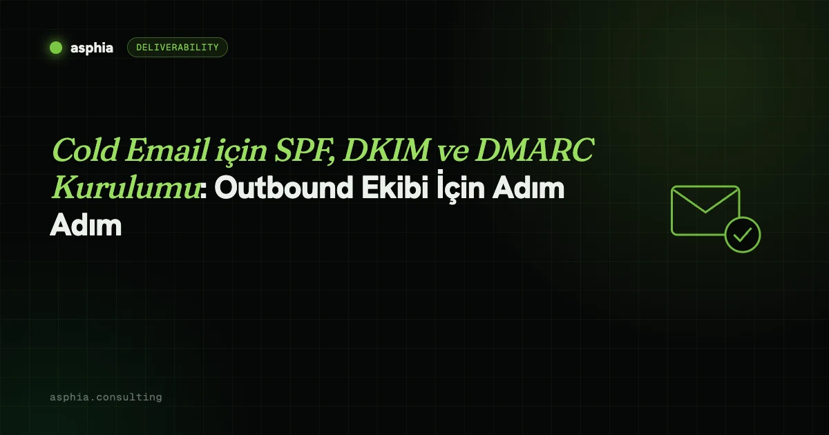 Cold Email için SPF, DKIM ve DMARC Kurulumu: Outbound Ekibi İçin Adım Adım