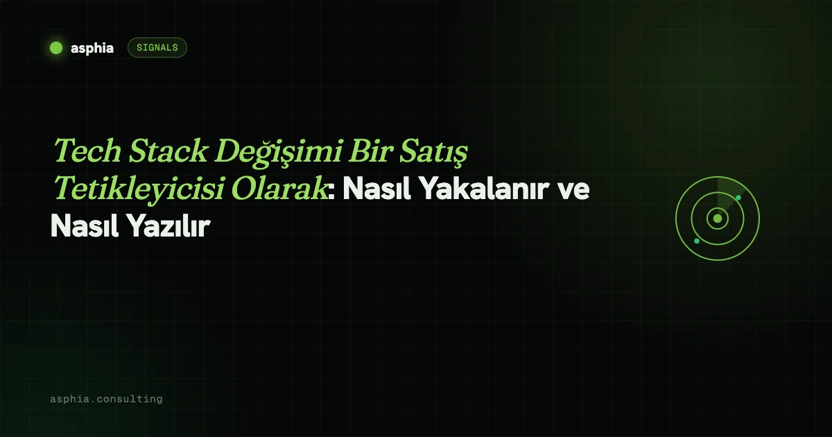 Tech Stack Değişimi Bir Satış Tetikleyicisi Olarak: Nasıl Yakalanır ve Nasıl Yazılır